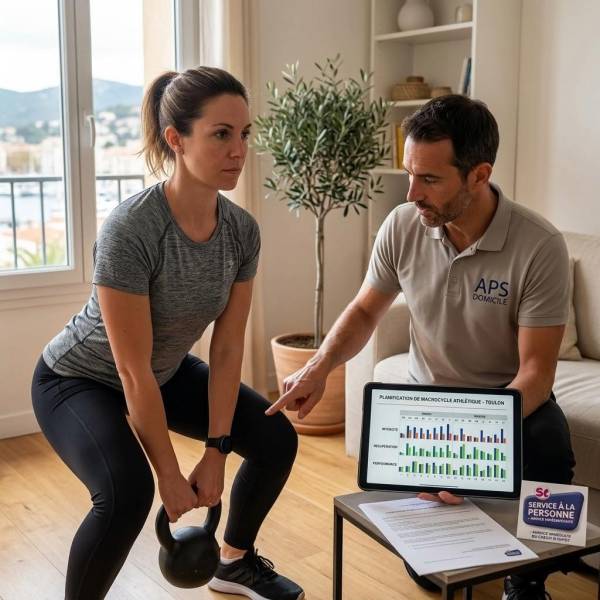 Tarif du coaching sportif à domicile avec avance immédiate du crédit impot sur Toulon : gestion millimétrée de vos macrocycles athlétiques et récupération
